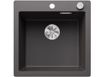 Blanco Pleon 5 Silgranit Spüle 523677 51,5 x 51 cm, felsgrau, Ablauffernbedienung mit Drehbetätigung