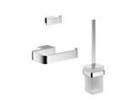 Emco Loft WC-Set 059800102 chrom, Papierhalter ohne Deckel, Bürstengarnitur und Doppelhaken