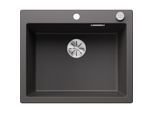 Blanco Pleon 6 Silgranit Spüle 523687 61,5 x 51 cm, felsgrau, Ablauffernbedienung mit Drehbetätigung