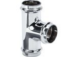 Viega T-Stück 622312 DN 32, mit Muffen, O-Ringen, Kupfer verchromt
