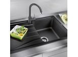 Blanco Sona 45 S Spüle 519662 78 x 50 cm, PuraDur anthrazit, reversibel, ohne Ablauffernbedienung
