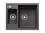 Blanco Spüle 518874 61,5 x 50 cm, PuraDur felsgrau, reversibel, Ablauffernbedienung mit Drehbetätigung