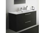 Ideal Standard i.life A Möbelwaschtisch-Paket K8747NV 124x46x64,5cm, 1 Hahnloch, Griff Chrom gebürstet, carbongrau matt