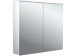 Emco pure 2 Design Aufputz-Lichtspiegelschrank 979705403 800x711mm, LED, mit Lichtsegel, 2-türig, Aluminium