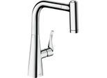 hansgrohe Metris Spültisch-Einhebelmischer 73823000 mit Ausziehbrause, 2jet, sBox, chrom
