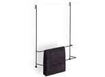 Giese Server Badetuchhalter 11858-14 schwarz matt, Befestigung an Glaswand, 2 Badetuchstangen