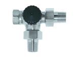 Heimeier Thermostat-Dreiwege-Ventilunterteil 4151-02.000 Rp 1/2xR 1/2, links, Schraubnippel 1/2", Rotguss vernickelt