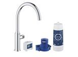 Grohe Blue Pure Spültisch-Einhebelmischer 30387000 chrom, Starter Kit, C-Auslauf