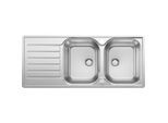 Blanco Spüle 519713 116x50cm, Edelstahl Bürstfinish, reversibel, mit Ablauffernbedienung
