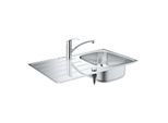 Grohe Einbauspüle-Set 31565SD1 86x50cm, 1 Becken, mit Einhebel-Spültischarmatur, Edelstahl
