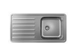 hansgrohe Einbauspüle 43341800 955 x 485 mm, Becken rechts, Abtropffläche, manuelle Ablaufgarnitur, Edelstahl