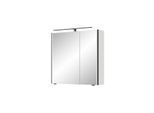 Pelipal Serie 7045 Spiegelschrank SEEA02473L126BA LED-Plus-Aufsatzleuchte, zweitürig, schwarz, 70 cm