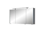 Pelipal Serie 7045 Spiegelschrank SEEA02413G138BA LED-Plus-Aufsatzleuchte, dreitürig, schwarz, 130 cm