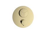 Herzbach Deep PUSH round Fertigmontageset 30.803055.1.03 Unterputz-Thermostat, für 3 Verbraucher, chrom, PVD gold