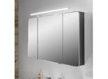 Pelipal Serie 4005 Spiegelschrank 992.821.202 LED-Aufsatzleuchte, 120x70,3x17 cm, Quarzgrau Hochglanz, chrom
