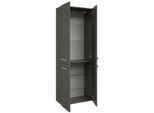 Pelipal Serie 4005 Hochschrank 992.126.025 4-türig, 60x168x33 cm, Lack Steingrau Hochglanz/Quarzgrau Hochglanz Select, Griff chrom