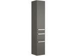Pelipal Serie 4005 Hochschrank 992.123.020 2-Türig, 30x168x33 cm, Lack Steingrau Hochglanz / Quarzgrau Hochglanz Select, Griff chrom
