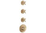 hansgrohe AXOR One Thermostatmodul 48713140 Unterputz, 3 Verbraucher, mit Kreuzgriff, brushed bronze