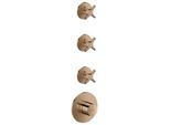 hansgrohe AXOR One Thermostatmodul 48713300 Unterputz, 3 Verbraucher, mit Kreuzgriff, polished red gold