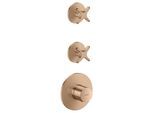 hansgrohe AXOR One Thermostatmodul 48712310 Unterputz, 2 Verbraucher, mit Kreuzgriff, brushed red gold