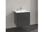 Villeroy & Boch Finero Waschtischunterschrank S00501FPR1 inklusive Waschtisch, Glossy Grey, 2 Auszüge