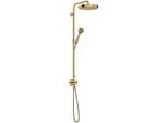 hansgrohe AXOR One Duschsystem mit Thermostat und Duschkopf 280 48797990 Unterputz-Fertigmontageset, 1 Strahlart wassersparend , EcoSmart, 8 l/min, polished gold optic