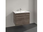 Villeroy & Boch Finero Waschtischunterschrank S00502RKR1 inklusive Waschtisch, Stone Oak, 2 Auszüge