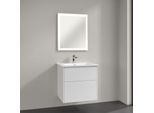 Villeroy & Boch Finero Badmöbel Set 65 cm Glossy White Waschtisch mit Waschtischunterschrank und Spiegel
