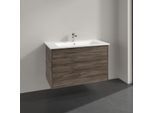 Villeroy & Boch Finero Waschtischunterschrank S00503RKR1 inklusive Waschtisch, Stone Oak, 2 Auszüge