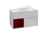 Villeroy und Boch Finion Waschtischunterschrank GA11HBGJ 100cm, Abdeckplatte white matt, Emotion, Regale Peony matt lacquer, Light grey matt