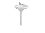 Vitra Istanbul Waschtisch 4261B403-0871 60x61,5cm, integrierte Standsäule, ohne Überlauf/3 Hahnlöcher, weiß VC