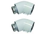 Vaillant Bogen 45 Grad 60/100 mm 303809 konzentrisch Aluminium, 2 Stück