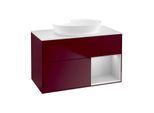 Villeroy und Boch Finion Waschtischunterschrank GA21GJHB 100cm, Abdeckplatte white matt, Emotion, Regale Light grey matt lacquer, Peony Matt