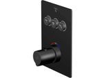 Steinberg Serie 390 Sensual Rain Fertigmontageset 39042313S UP-Thermostat, Abdeckplatte eckig, für 3 Verbraucher, Matt Black