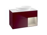 Villeroy und Boch Finion Waschtischunterschrank FA21HHHB 100cm, Abdeckplatte white matt, Regale sand matt lacquer, Peony Matt