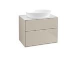 Villeroy und Boch Finion Waschtischunterschrank F99100HH 80x60,3cm, Abdeckplatte white matt, Sand Matt Lacquer