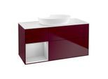 Villeroy und Boch Finion Waschtischunterschrank FA61GJHB 120cm, Abdeckplatte white matt, Regale Light grey matt lacquer, Peony Matt