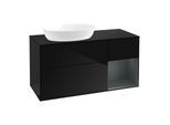 Villeroy und Boch Finion Waschtischunterschrank GA52HGPH 120cm, Abdeckplatte black matt, Emotion, Regale Midnight matt lacquer, Glossy Black Lacquer