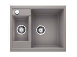 Blanco Spüle 516156 61,5 x 50 cm, PuraDur alumetallic, reversibel, Ablauffernbedienung mit Drehbetätigung
