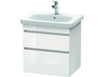 Duravit DuraStyle Waschtisch-Unterschrank DS648002218 58 x 44,8 cm, weiß hochglanz/weiß matt, 2 Schubkästen, wandhängend