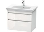 Duravit DuraStyle Waschtisch-Unterschrank DS648102218 73 x 44,8 cm, weiß hochglanz/weiß matt, 2 Schubkästen, wandhängend