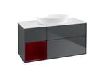 Villeroy und Boch Finion Waschtischunterschrank FA61HBHG 120cm, Abdeckplatte white matt, Regale Peony matt lacquer, Midnight Blue Matt Lacquer