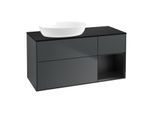 Villeroy und Boch Finion Waschtischunterschrank GA52PDHG 120cm, Abdeckplatte black matt, Emotion, Regale Black matt lacquer, Midnight Blue Matt Lacquer