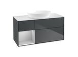 Villeroy und Boch Finion Waschtischunterschrank FA61GJHG 120cm, Abdeckplatte white matt, Regale Light grey matt lacquer, Midnight Blue Matt Lacquer