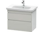 Duravit DuraStyle Waschtisch-Unterschrank DS648100718 73 x 44,8 cm, betongrau/weiß matt, 2 Schubkästen, wandhängend