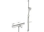 Hansa Hansaoptima Duschsystem 48372331 mit Thermostat, Wandmontage (2-Loch), chrom