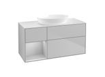Villeroy und Boch Finion Waschtischunterschrank GA61GJGJ 120cm, Abdeckplatte white matt, Emotion, Regale Light grey matt lacquer, Light grey matt