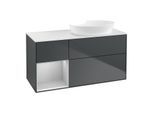 Villeroy und Boch Finion Waschtischunterschrank FA41GJHG 120cm, Abdeckplatte white matt, Regale Light grey matt lacquer, Midnight Blue Matt Lacquer