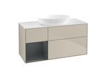 Villeroy und Boch Finion Waschtischunterschrank GA61HGHH 120cm, Abdeckplatte white matt, Emotion, Regale Midnight matt lacquer, Sand Matt Lacquer