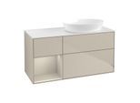 Villeroy und Boch Finion Waschtischunterschrank GA41HHHH 120cm, Abdeckplatte white matt, Emotion, Regale sand matt lacquer, Sand Matt Lacquer